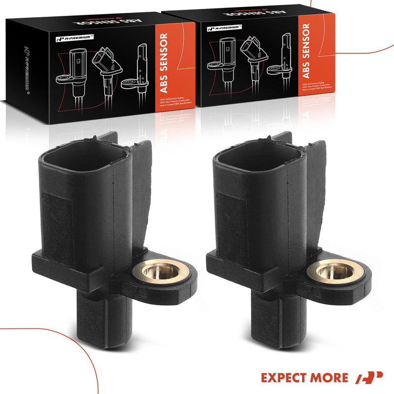 A-Premium 2PC Set Rear Side ABS Wheel Speed Sensor Compatible with Ford, Mazda, Lincoln & Volvo Models - Escape, Focus, C-Max, Transit Connect, 3, 3 Sport, 5, MKC, XC60, S60, XC70, S80, C70 2