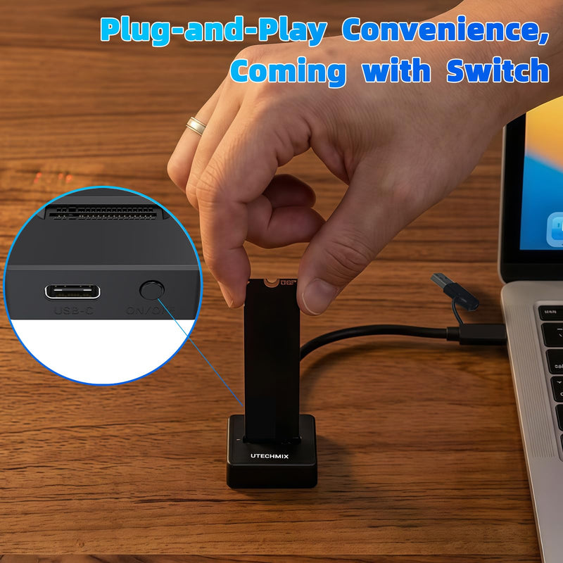 M.2 NVMe SSD Docking Station, 10Gbps USB 3.2 Gen 2 External Enclosure, PCIe SSD Dock to USB-C Adapter, Tool-Free, Supports M-Key 2230-22110 SSDs, Plug & Play (Not for SATA) Black-1-NVME