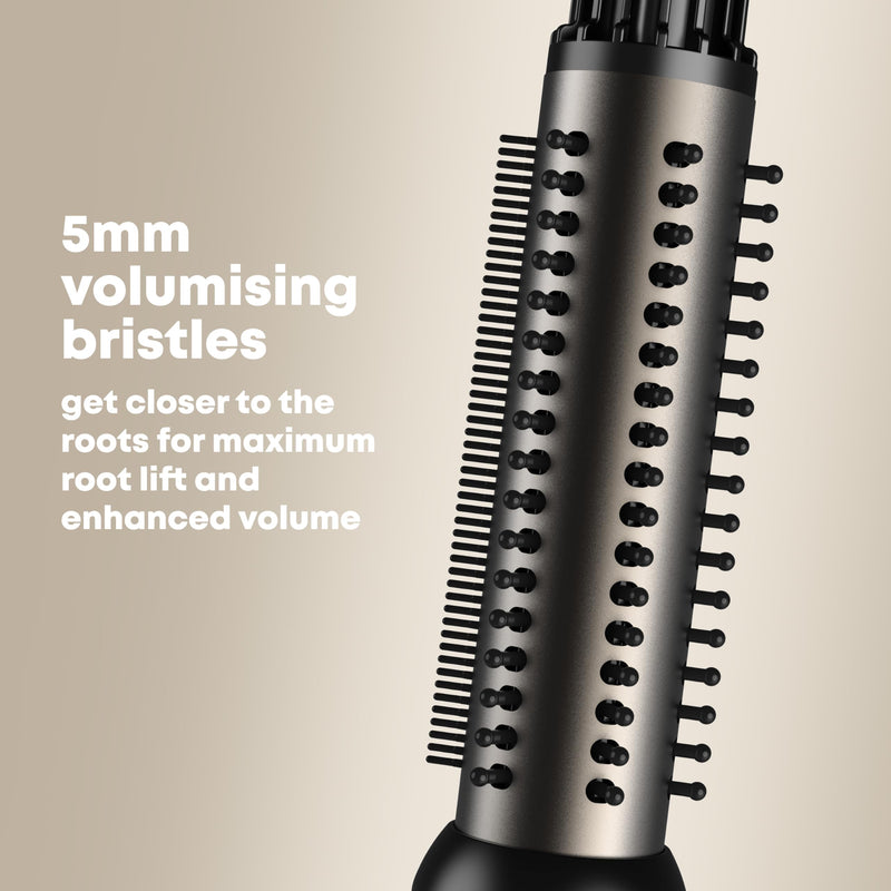 REVAMP Volume & Wave Ceramic Hot Brush Styler - 32 mm, Ionic | Round Barrel Hair Brush, Progloss Oils, Long Lasting Bounce, Fast Heat, Retractable Bristles, Snag Free
