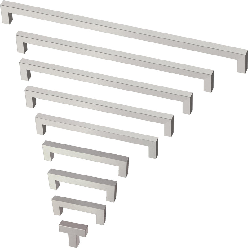 Franklin Brass (10-Pack) – Stainless Steel Cabinet Handles, 3-3/4 Inch Hole Center, Modern Pulls for Drawers, Kitchen Cabinet Door, Dressers | Simple Modern Square 3-3/4" (96mm) 10