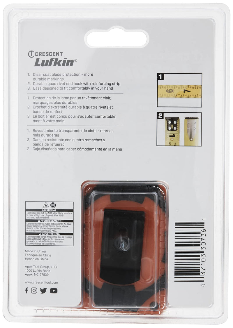 Crescent Lufkin Tape,1"X25', Quickread, Hi-Viz Orange - PQR1425N 25 Foot Quickread