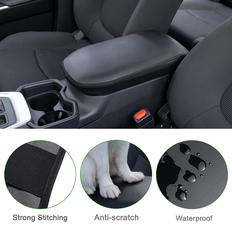JDMCAR Center Console Cover Compatible with Toyota RAV4 Accessories 2025 2024 2023 2022 2021 2020 2019 and 2021-2025 RAV-4 Prime Customized Middle Console Lid Cover Pad Protector (Black Trim) Cover-Black