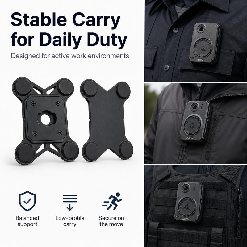 Axon Body Camera Mount for Axon Body 2/3/4/Workforce (Black, Magnetic) black