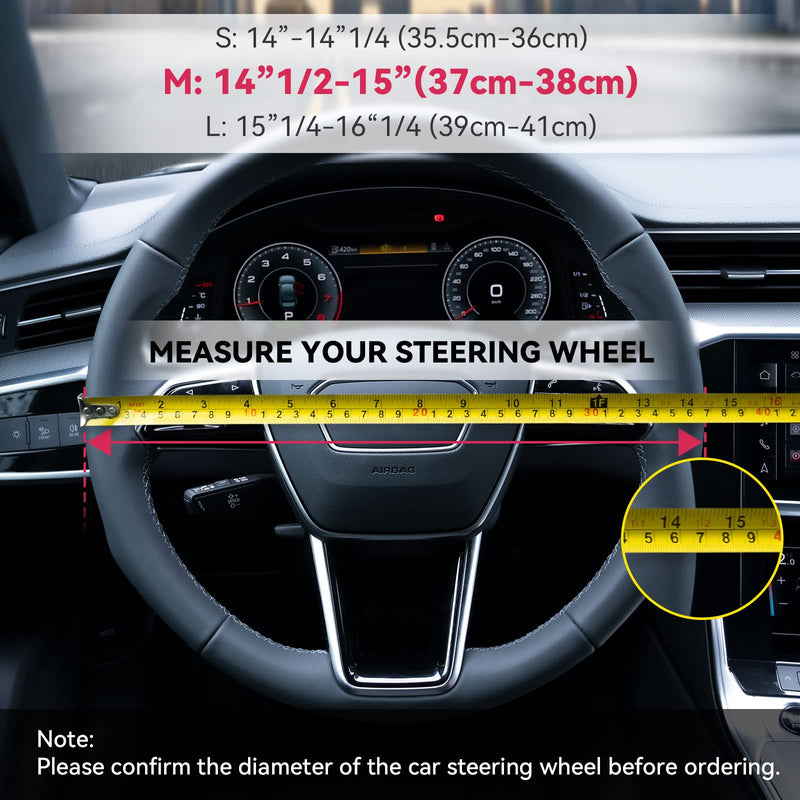 Boho Steering Wheel Cover Elastic Microfiber for Women, Universal Fit 15 inch Car SUV, Hippie Style Protector Cover, Anti-Slip, Breathable, Absorbing Sweat - 01 Colorful