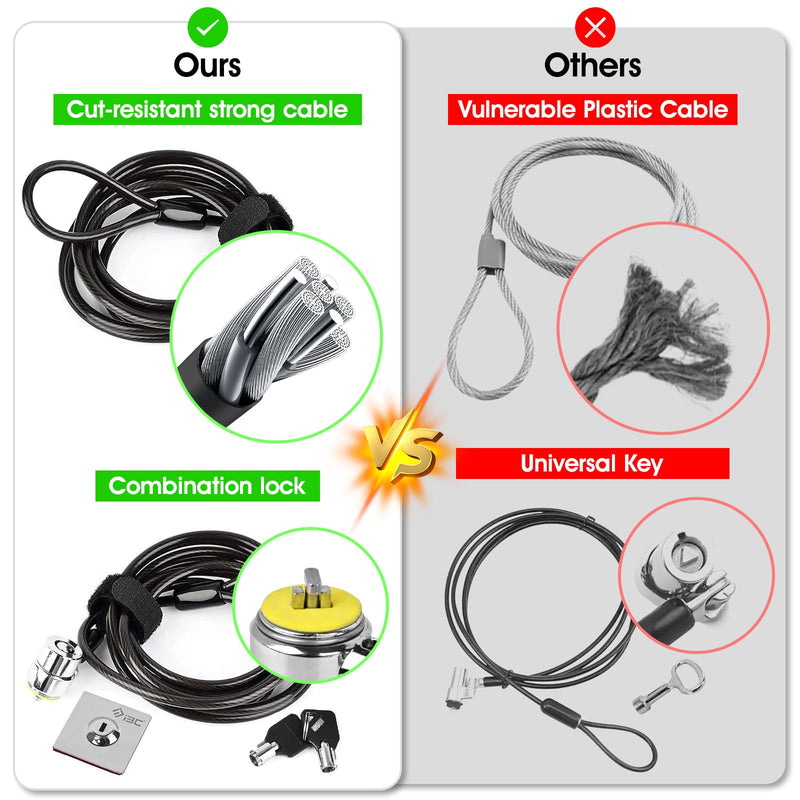 Laptop Cable Lock Hardware Security Cable Lock Anti Theft, Anchor Plate & 2 Keys Compatible with Notebooks Smart Phone Tablet Electronic Products (2 Pack) 2 Packs