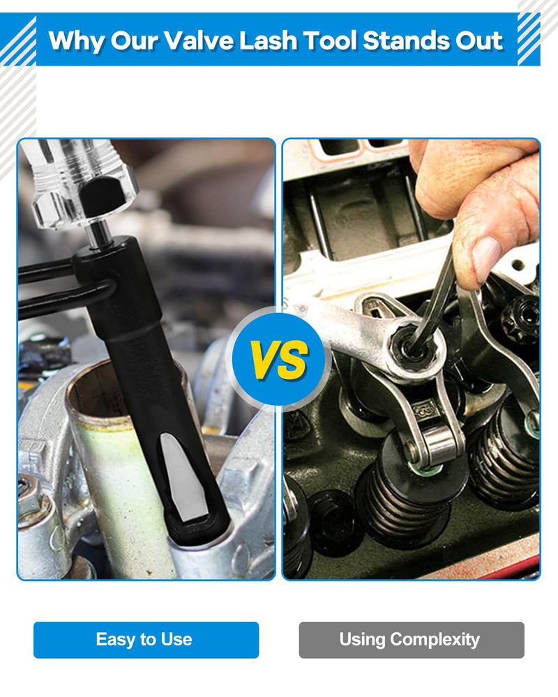 Valve Lash Adjustment Tool for 10mm Jam Nut,with Angled Feeler Gauge, Slotted Valve Adjusting Stud, Compatible with Honda,Toyota,Nissan and Other Japanese Car Engines