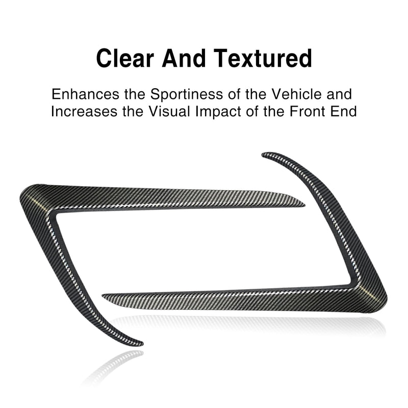 Model 3 Front Fog Light Trim Cover Carbon Fiber Fog Light Cover for Tesla Model 3 2019-2023 Eyebrow Spoiler Accessories Fog Lamp Frame Blade Trim (Matte Carbon Fiber) Matte Carbon Fiber