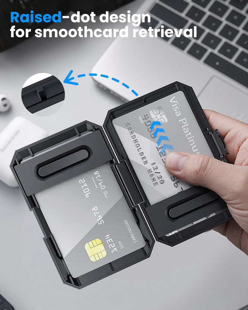 for Magsafe Wallet, 6 Card Holder, Splash-Resistant Heavy-Duty Snap Closure Phone Card Holder, Magnetic Wallet for iPhone 17/16/15/14/13/12 Series, Black