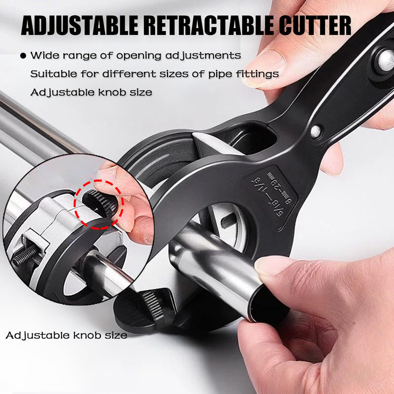 2PCS Ratcheting Tubing Cutters, Tubing Cutter 1/4" To 7/8" & 5/16" To 1 1/8", 2 in 1-360° Close Quarters Tube Compact Cutter with Deburring Tool, Pex Cutter Tool for Cutting Copper and Metal Pipes.