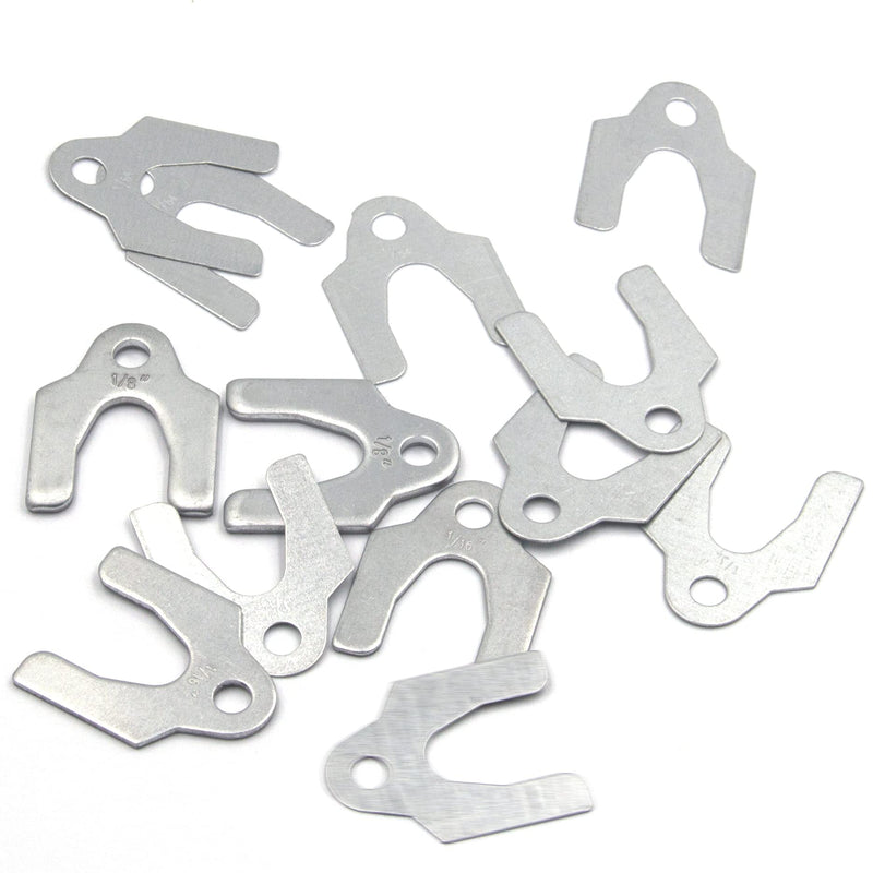 ISPINNER 48pcs Auto Alignment Body Shim Assortment Kit, 1/64" 1/32" 1/16" 1/8" Universal Shims for Adjusting Body Parts or Camber Alignment