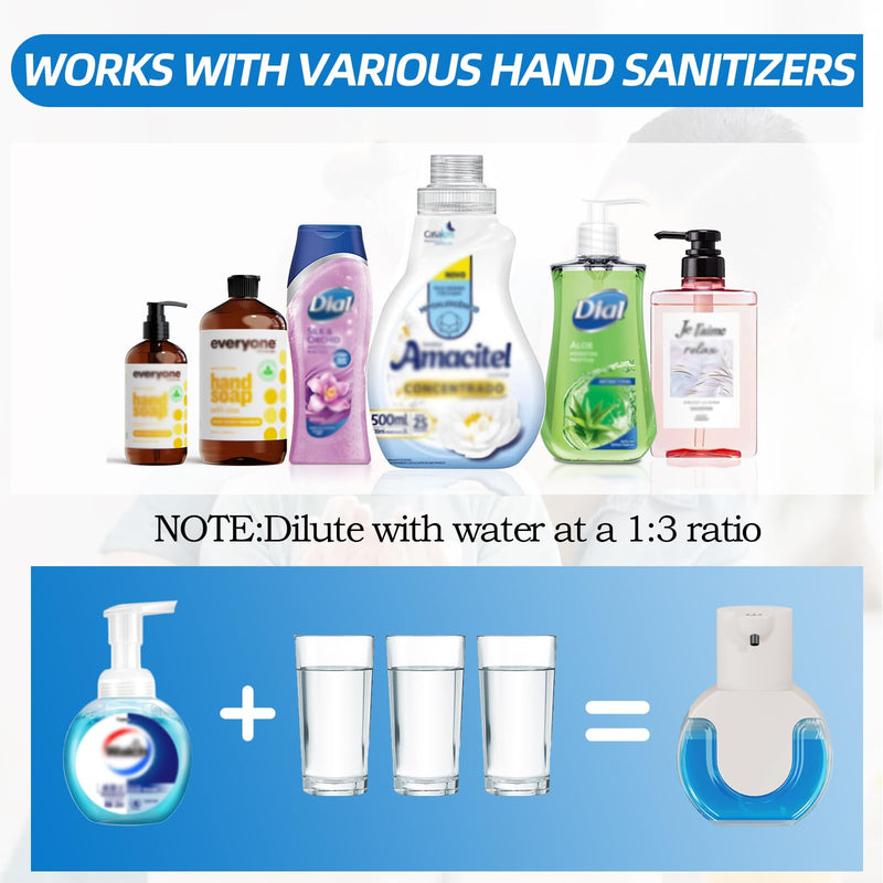 Automatic Soap Dispenser Touchless,Rechargeable Foaming Soap Dispenser,15oz/420ml Smart Hand Soap Dispensers,4-Level Adjustable,Wall Mount for Bathroom Kitchen Dish Soap,Hands-Free White Foam