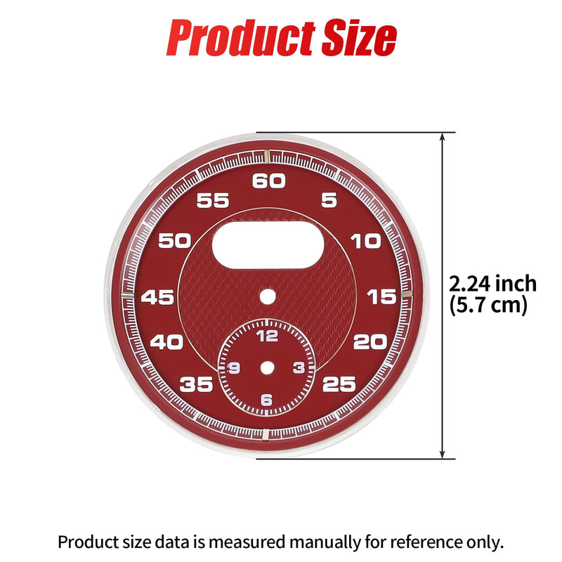 Car Clock Replacement dial Compatible with Porsche Cayenne 2011-2017 911 2012-2018 Macan 2014-2024 718 2016-2023 Panamera 2010-2016 Bordeaux Red Stopwatch Mounted Dashboard Old Style