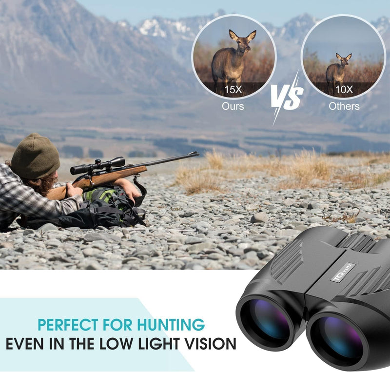 20x25 High Powered Binoculars for Adults,Compact HD Waterproof Durable and Clear BAK4 Prism FMC Lens,Suitable for Bird Watching,Sightseeing and Outdoor Sports,Black Black