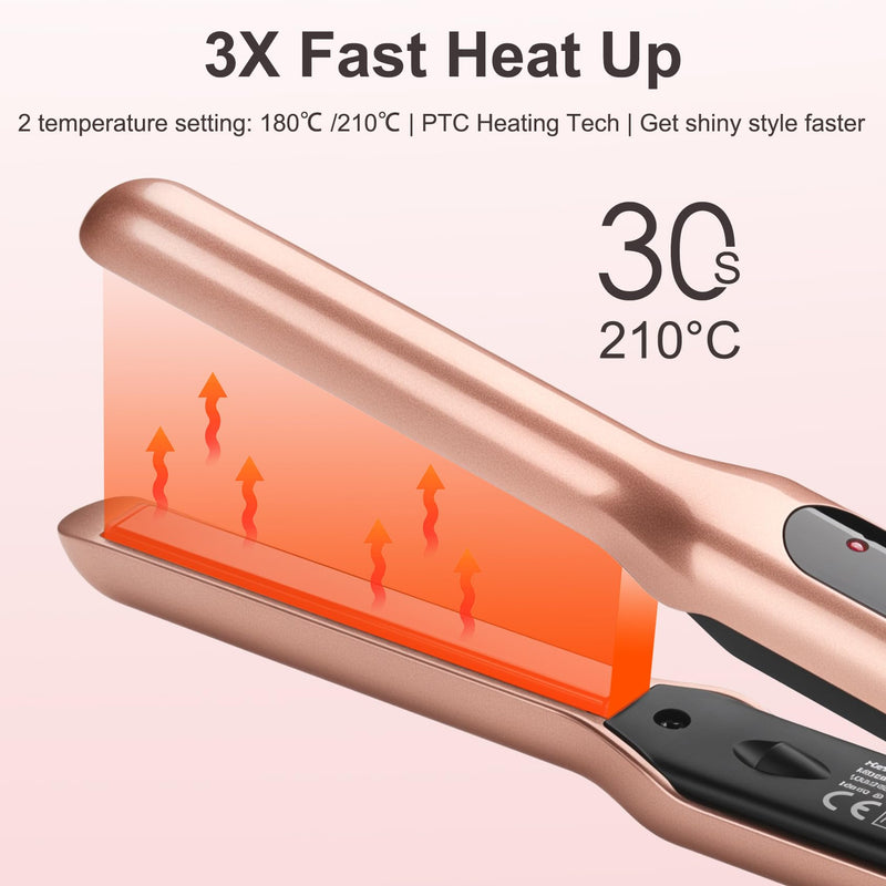  [AUSTRALIA] - JAETON Mini Travel Hair Straightener for Short Hair, 2 Temp 180°C/210°C | Small flat iron, Thin Straighteners, Fast Heat-Up, Dual Voltage 9MM
