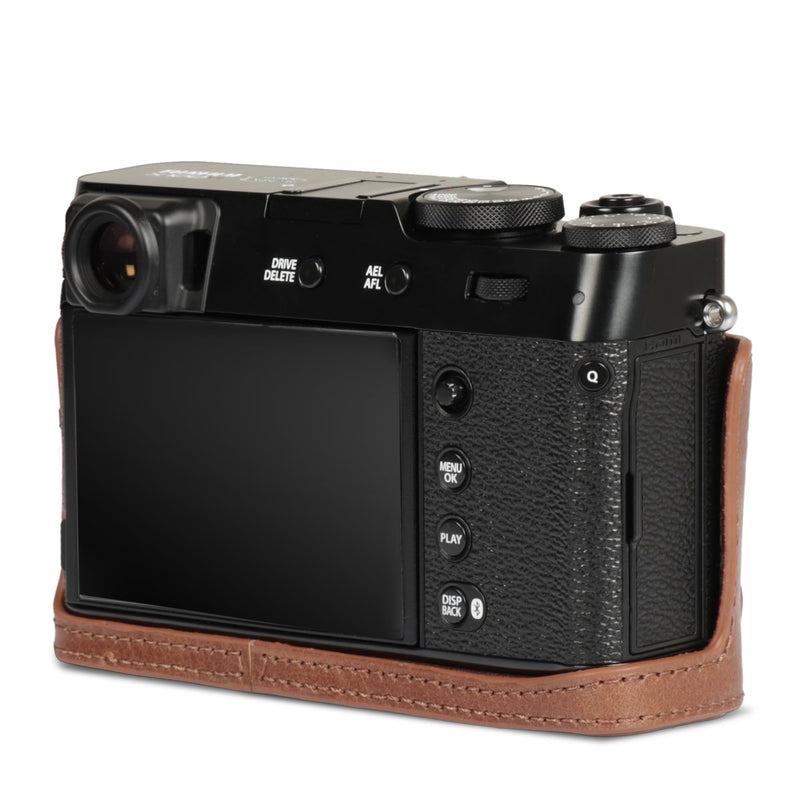 Mega Gear Genuine Leather Camera Case for Fujifilm X100VI - Stylish and Protective - Brown