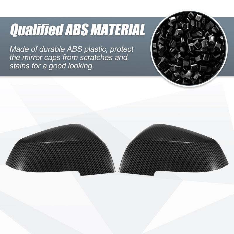 X AUTOHAUX Pair Car Rear View Driver Passenger Side Mirror Cover Cap Replacement Black Carbon Fiber Pattern for BMW F20 F22 F23 F30 F31 F32 F33 F36 F87 M2 X1 E84 Mirror Guard Covers