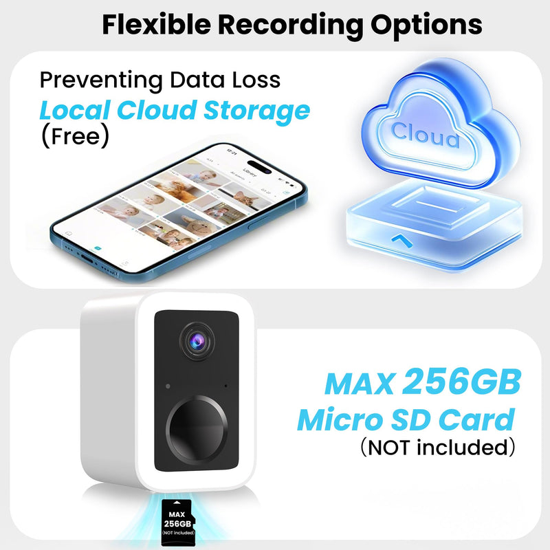 2K Security Cameras Wireless Outdoor, Free Cloud Storage, Integrated Spotlight & Siren, AI Motion Detection, 2-Way Audio, 1-6 Months Battery Life, Cameras for Home Security Support 5GHz WiFi, IP66 1 Pack