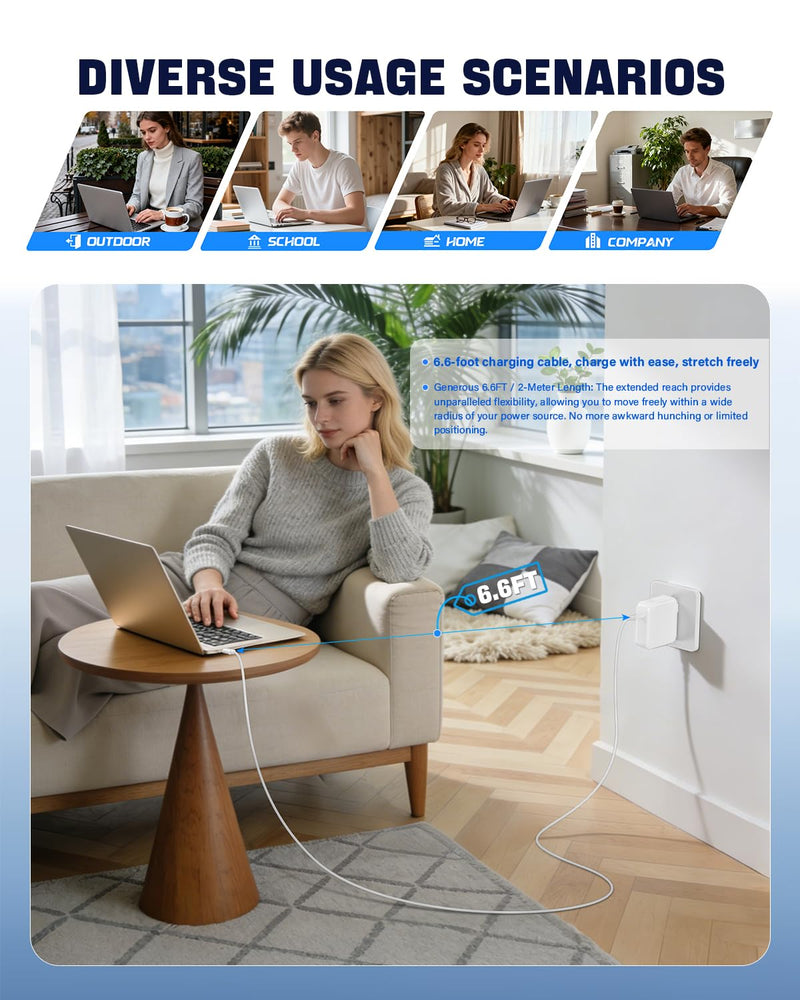 Mac Book Pro Charger 118W USB C Fast Charger Compatible with MacBook pro/Air, M1 M2 M3 M4 M5 ipad Pro 13 14 15 16 inch 6.6ft Charge Cable | Compatible with MacBook pro/Air, M1 M2 M3 M4 M5 ipad Pro 13 14 15 16 inch 6.6ft Charge Cable white2