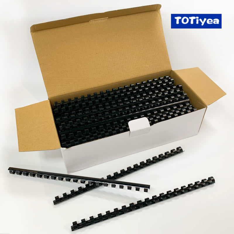 TOTiyea 50 Pack19 Ring Plastic Binding Combs, 1 Inch Diameter,200 Sheet Capacity, Letter Size, Black Comb Binding Spines 1" 50 pack