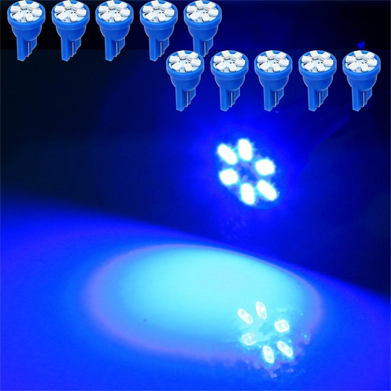 cciyu 10X Super Blue Wedge Side T10 6SMD LED Speedometer Instrument Light 192 194 168 10