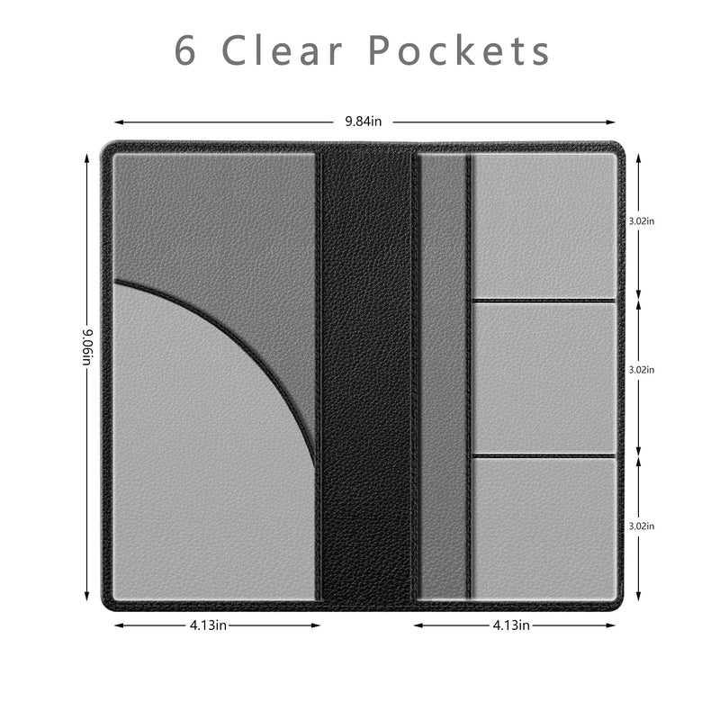 Car Registration and Insurance Holder for Tesla Model Y 3 X S,PU Leather Card Holder, Vehicle Glove Box Organizer for Tesla Y 3 X S Accessories 2025 2024 2023 2022 2021 Black