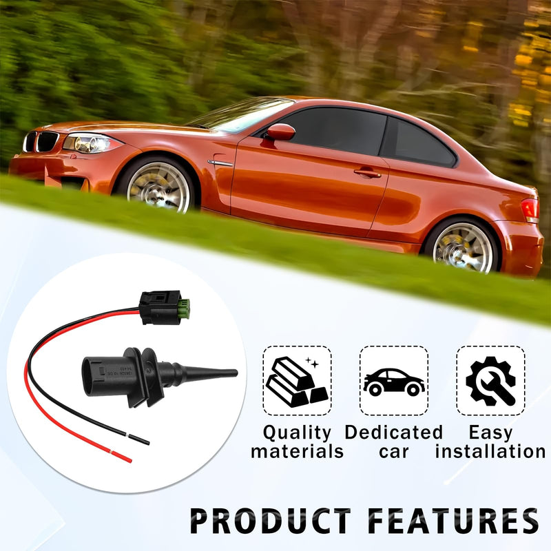 Outside Ambient Air Temperature Temp Sensor - Connector Pigtail Plug Compatible with BMW M3 M5 M6 X3 X5 X6 Z4 Z8 128i 323i 325i 328i 330Ci 528i 530i 550i Mini Cooper 65816905133 65816905050
