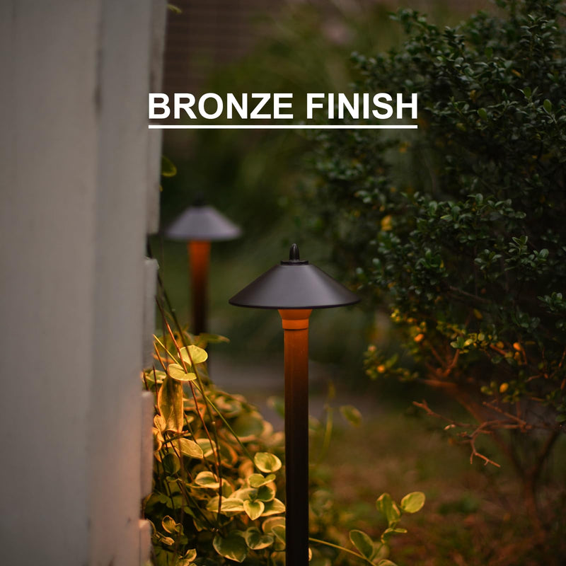 GOODSMANN Landscape Lighting Low Voltage Path Lights Floodlight Outdoor Lighting with Replaceable LED Bulb 1.2W 40 Lumens 2700K Brown 9121-11501-01A 1 Pack