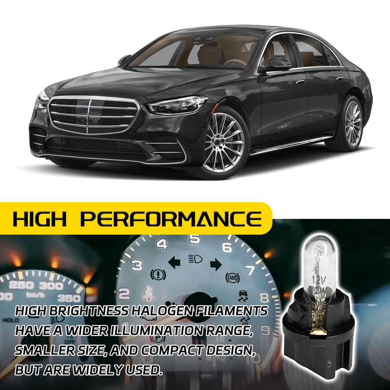 20PCS T5 17 57 86 Halogen Instrument Cluster Bulbs Kits, 12V Dash Light for Car Interior, Automotive Replacement Gauge Cluster Panel Bulb with T5 Sockets, Universal Lighting Accessories（White White