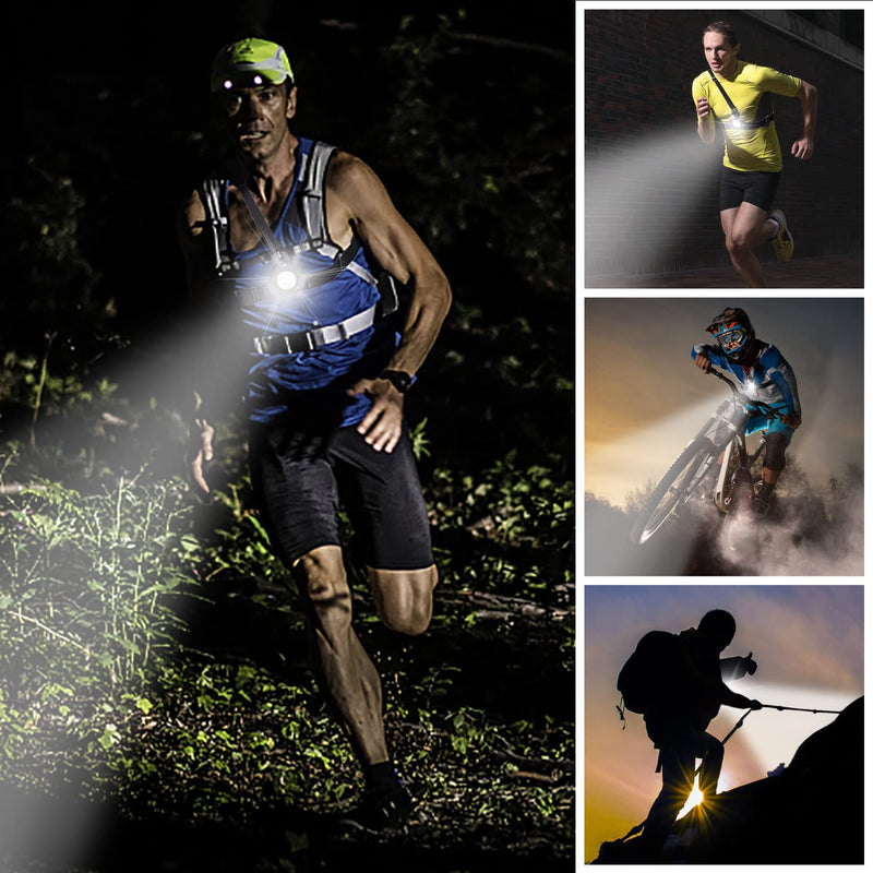 Suptig Chest Running Light,Chest Light Night Running Warning Lights LED for Running, Walk Connected for Gopro Hero13/12/11/10/9/8/7/6/5/4/4s/3+/3 with 2600mAh Built-in Rechargeable Battery Charging