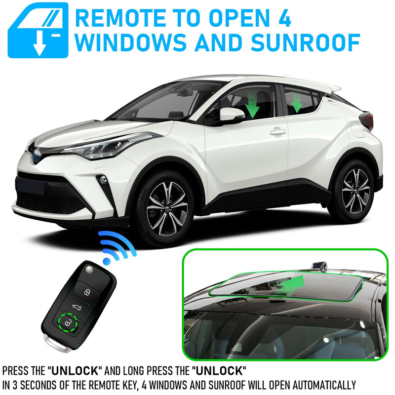 Intelligent Car Window & Sunroof Closer and Door Auto Lock/Unlock Module for Toyota CH-R 2018-2022, Remote to Roll Up Down Windows Upgrade, Plug and Play Installation