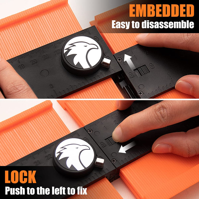 Saker Contour Gauge Profile Tool- Adjustable Lock-Precisely Copy Irregular Shape Duplicator (Unlimited Connection) Unlimited Connection