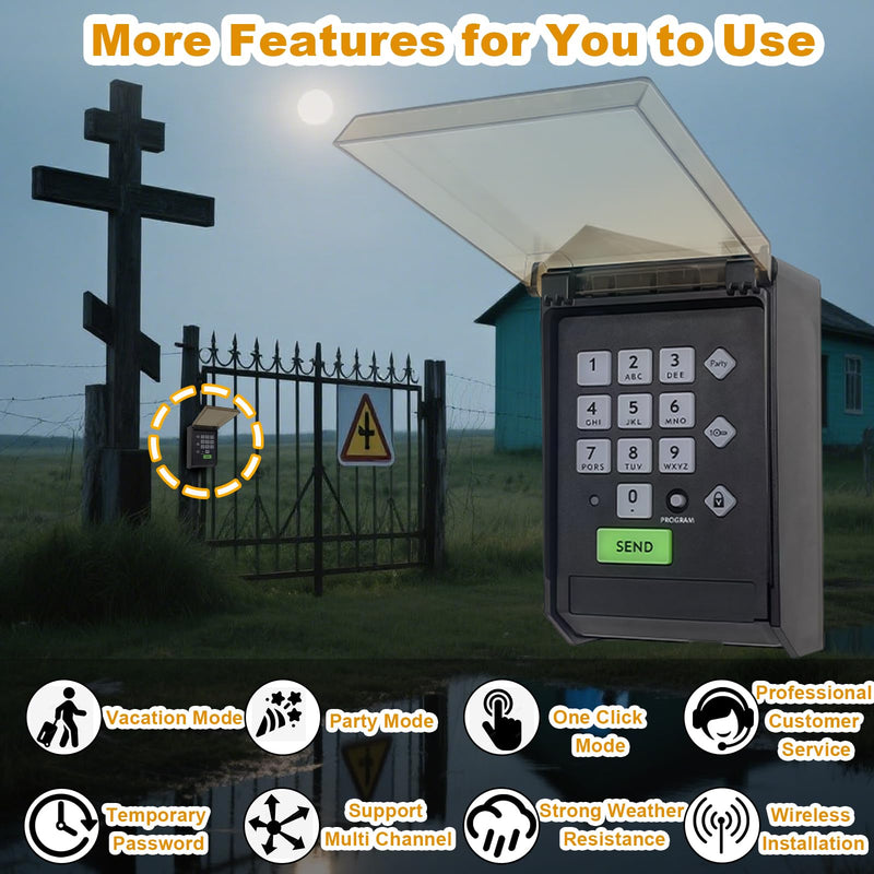 Ghost Premium Wireless Keypad Automatic Gate Opener AXWK Waterproof Cover | Compatible with AXP1 AXS1 AXR1 AXWK 1PCS without battery