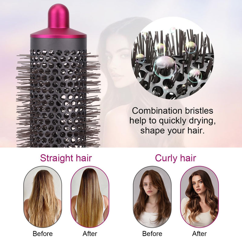 4 in 1 Hair Styling Tools for Dyson Airwrap HS01 HS05 HS08 | Includes 2 Long Curling Barrels Attachment, 1 Round Volumizing Brush, 1 Adapter 4 Pieces