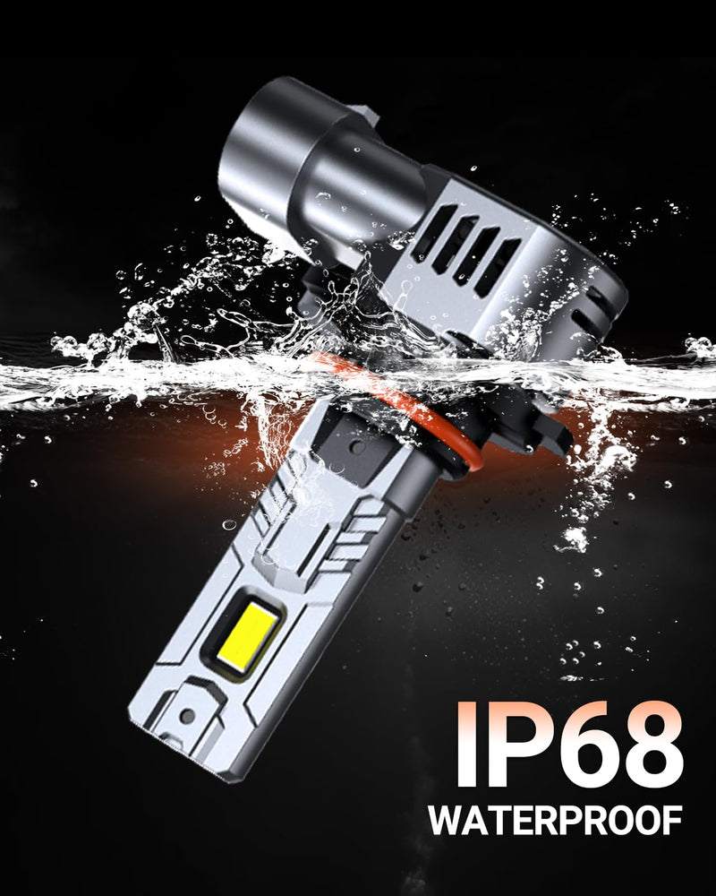 SEALIGHT 9005/HB3 Bulbs 9x Brightness 50000LM Extra Wide View, HB3 9005 LED Fog Bulb Canbus Ready 70000Hrs with 14000RPM Cooling Fan, Pack of 2 S2S 9005