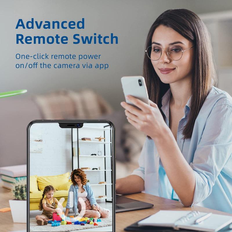 Security Camera 4K Mini Wireless WiFi Indoor Cameras, AI Human Detection, Auto Night Vision, Cloud Storage, Up to 100 Days Standby Battery Life