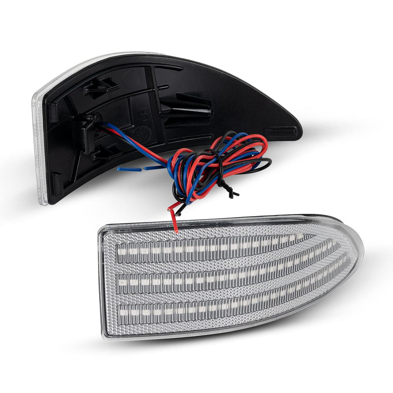 LED Rear Bumper Reflector Lights Compatible with Lexus IS250/IS350 2006-2012 Sedan (NOT for IS-F/Convertible) w/2 Functions Running +Brake Light Stop Tail Lamps Transparent Lens Clear(2Functions)