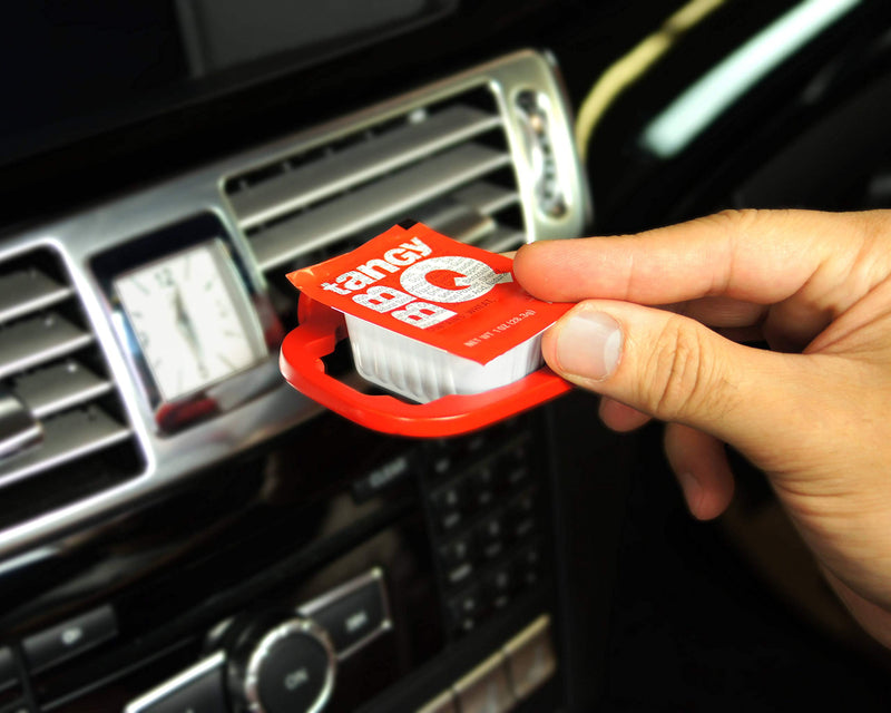 Saucemoto Dip Clip | An in-car sauce holder for ketchup and dipping sauces. As seen on Shark Tank (2 Pack, Black) 2 Pack