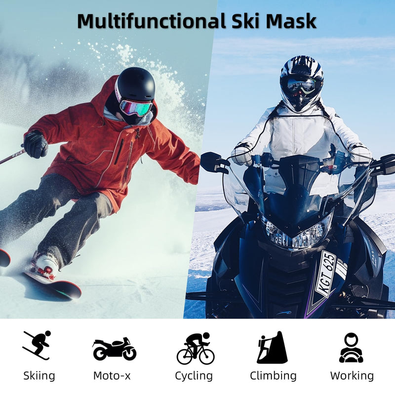 ROCKBROS Balaclava Mask Windproof Winter Mask Men Women for Skiing Snowboading Motorcycle Riding Small-Medium Black