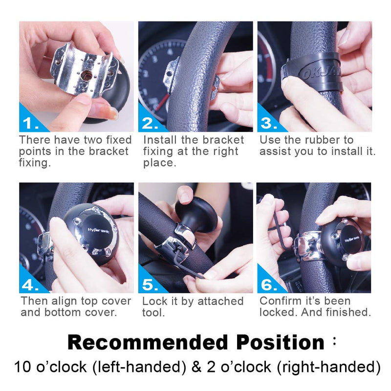 Hypersonic Vehicle Power Handle Car Steering Wheel Spinner Accessory Knob Universal Fit for Car (Silver)
