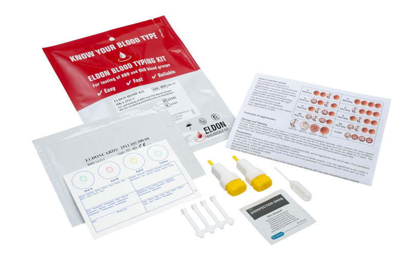 Eldoncard Blood Typing Kit, 3 Test Pack, Know Your Blood Type, Accurate Instant Home Testing, Determine A, O, B, RHS-D Negative & Positive Groups | Know Your Blood Type, Accurate Instant Home Testing, Determine A, O, B, RHS-D Negative & Positive Groups