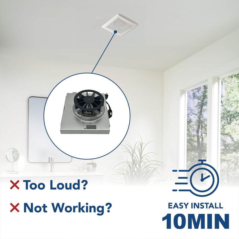 Broan-NuTone Genuine Replacement Motor/Wheel for 50 CFM Bathroom Fans, Fits Select Models 50 CFM Motor Kit - Updated