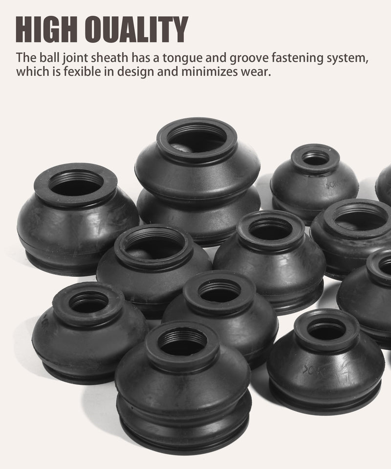RACOONA 14PCS Ball Joint Boot,Car Accessories Ball Joint Dust Boot,Universal Silicone Dust Boots Cover for Tie Rod,Ball Joint Rubber Dust Boot Covers,Rubber Joint Kit,Suitable for Most Vehicles