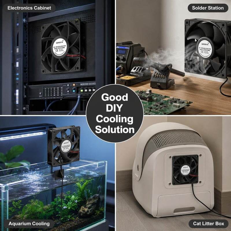 High cfm Computer Fan 120mm x 38mm 110V 220V AC Powered Variable Speed Fan Cooling Components for Receiver Xbox DVR PlayStation Mining Rig Case Server Cabinet Grow Tent GPU Workstations 4.7x4.7x1.5in