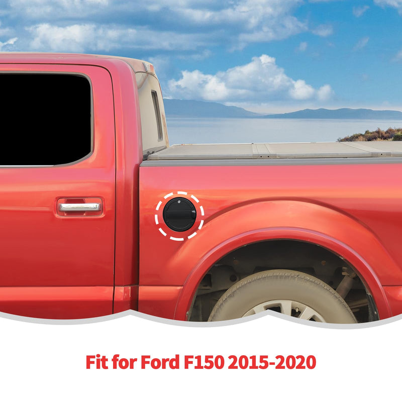 RT-TCZ Fuel Filler Door Locking Gas Tank Cap Cover Accessories for Ford F150 2015-2020 (Black) Black