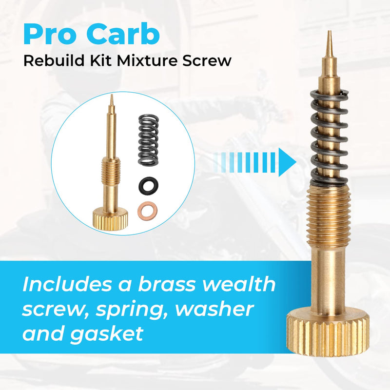 Alpha Rider Pro Carb Rebuild Kit Mixture Screw For Keihin CV CVK Carbs For Harley Big Twin 1990-1999, Twin Cam 1999-2006 & Sportster XL 883 1200 1988-2006