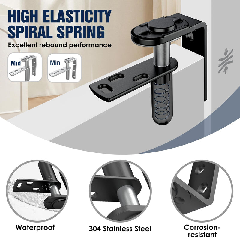Cafe and Saloon Door Hinges, Self-Closing Heavy Duty Double Action Swinging Door Hardware for Bar Coffee Shop Restaurant, 304 Stainless Steel Black Finish (Black, Big Size, 2 Pack) BIG 2PCS