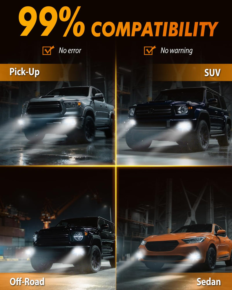  [AUSTRALIA] - Upgraded H4/9003/HB2 Light bulb Hi/Low Beam, 50000LM 1000% Super Brighter, 6500K Cool White, H4 9003 Fog Light Bulbs with Cooling Fan, 1:1 Halogen Size, Pack of 2 Headlight Lenses H4/HB2