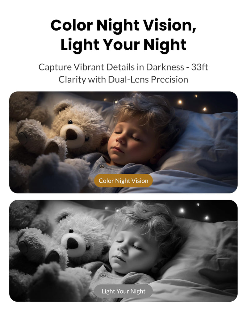 Dual Lens Security Camera Indoor 5G/2.4G WiFi, 2.5K Pet Camera with Pan Tilt for Home, Baby Monitor, AI Tracking, Color Night Vision, 2-Way Talk, No Dead Zone, 355° View, Alexa/Google