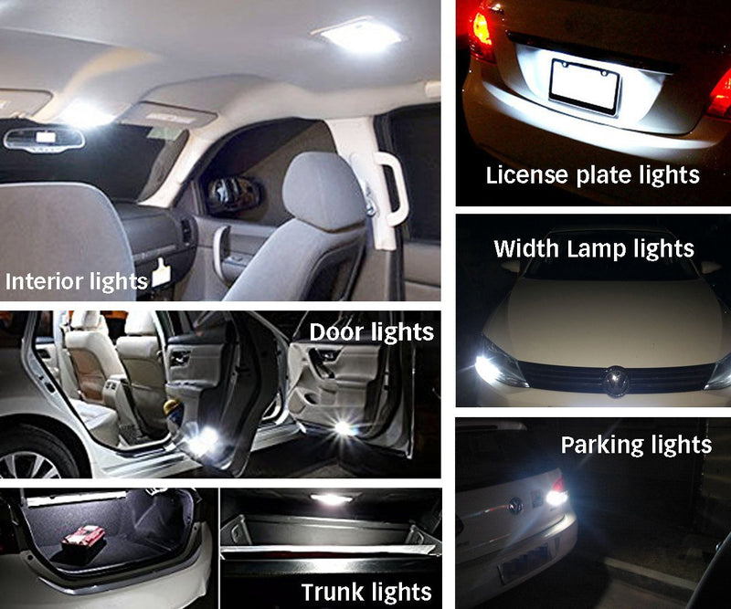 20pcs Super Bright RV Trailer T10 921 194 42-SMD 12V Car Backup Reverse LED Lights Bulbs Light Width Lamp Xenon White
