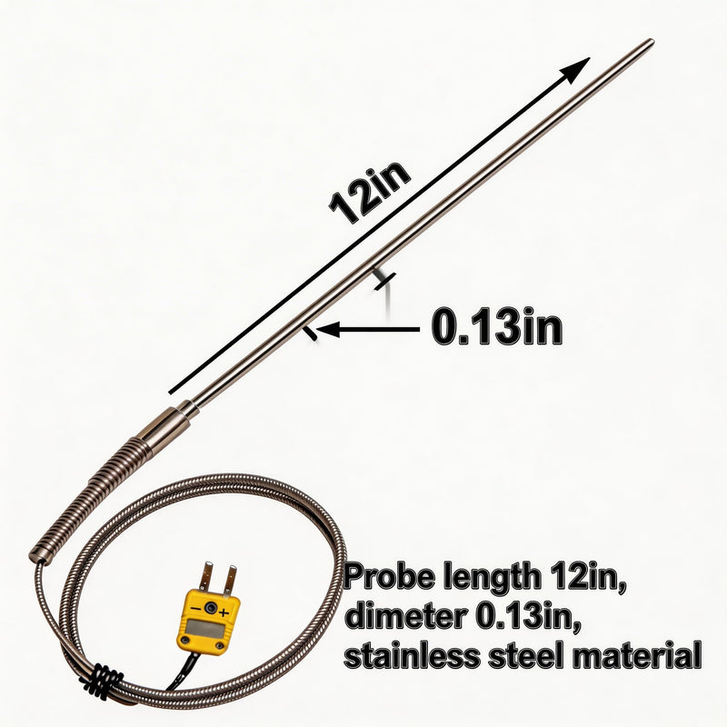 TL1918SL k Type thermocouple Probe -50℉~1100℉ 0.13in/40in k-Type Temperature Sensors